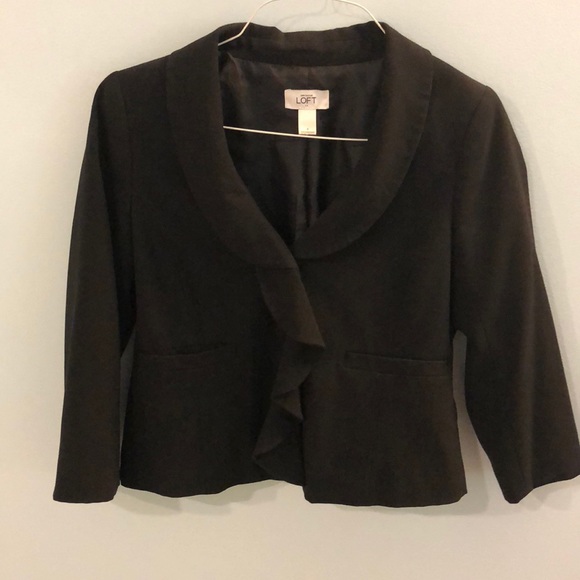 Loft Outlet Black Ruffle Blazer - Picture 1 of 1